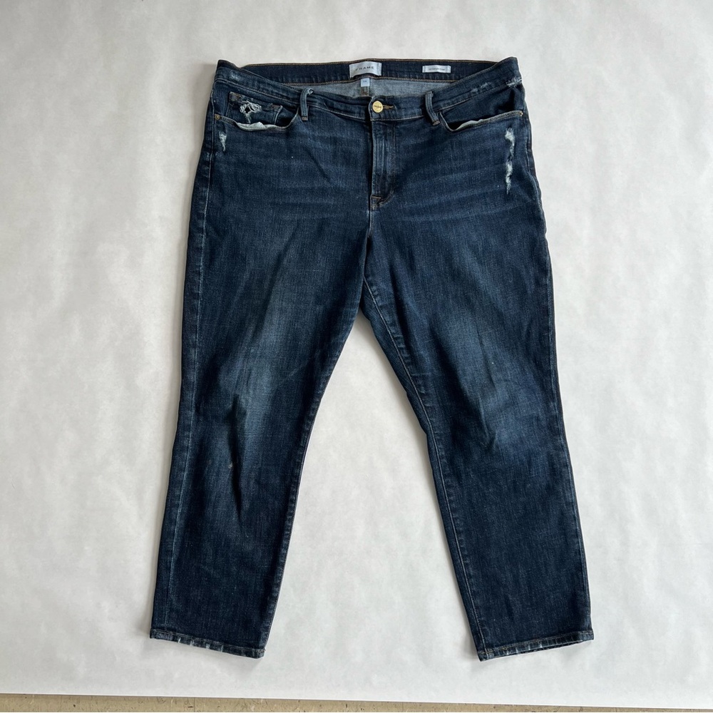 Frame Le Garçon Blue Jeans Cropped Tapered Ankle Women’s Size 34 US 16
